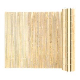 Landgarden Natural Bamboo Slat Screening, Eco-Friendly Privacy Slat Fence, Bamboo Screen Panel Roll for Balcony or as Wind and Sight Protection