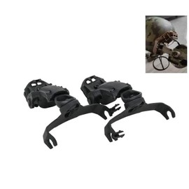 Rear Helmet Rail Attachment Kit Compatible with M-LOK, Armorwerx & Peltor Comtac Headsets (Black)