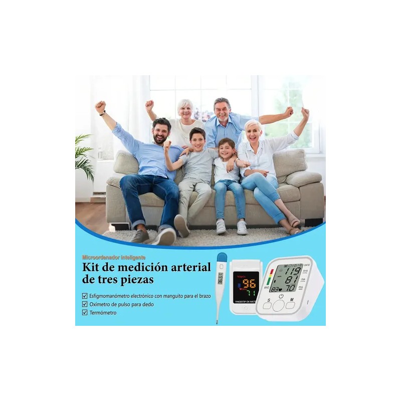 Pulsovital Aparato Para Checar La Presion Kit Termometro Y Oximetro