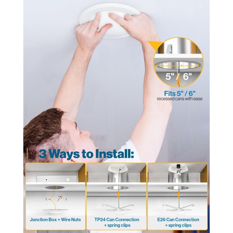 Sunco Lighting 12 Pack 5/6” LED Disk Lights Flush Mount