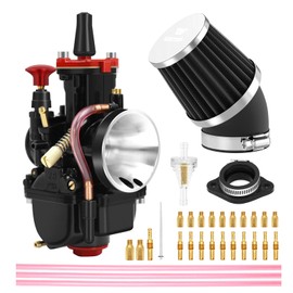 PWK 24mm Carburetor Racing Carb Kits with Air Filter 10pcs Main Jets 10pcs Slow Pilot Jets Universal for 2T 4T Engine Dirt Bike Motocross Motorcycle Scooter ATV Quad Go Kart (24mm)