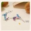 PAHALA 925 Sterling Silver Rainbow Kingfisher Stud CZ Elegant Earrings
