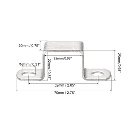 TOP-VIGOR 6Pcs U Shaped Connector Bracket 22 x 27mm 304 Stainless Steel for Door Closed Bar Holder Strut Channel and Fixing Tube Pipe Wire