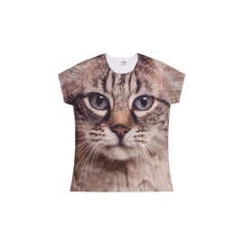 Girls Cat Tabby Brown Short Pyjamas Paw Print (9-10 Years)