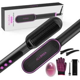 ALLBASA Professioneller Haarglätter mit Glätteisen für Haare, 9 Temperatureinstellungen, 120 ℃ - 210 ℃, LCD-Display, 30S Heizung, negative Ionen-Glätteisen, für alle Haartypen (Rosa)