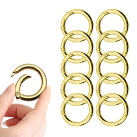 Pack of 10 Round Spring O Rings, O Rings Carabiner Hooks, Trigger Spring O Rings, Carabiner Ring Round, Round Spring Clips, for Key Chains, Holders, Bags, Purses, Carry Bags