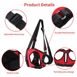 Dog Support Strap, 2 Types Front and Rear Dog for Dog Support, Walking Aid, Portable Dog Sledge for Old and Injured Dogs (Hind Leg L)