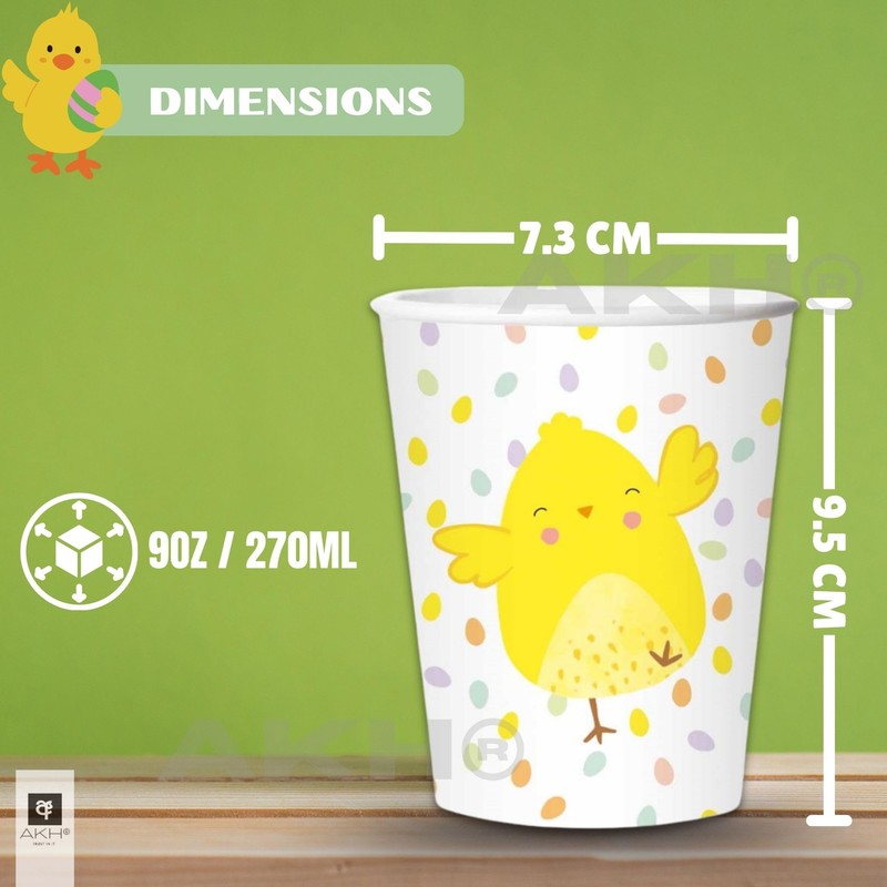 AKH® Easter Paper Cups | Pack of 16 | 9oz