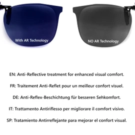 CREYESTAL Polarised Sunglasses Attachment Glasses, Sunglasses Clip, Liftable and Ultralight, Men, Women, 100% UV400, Black glasses with anti-reflective treatment