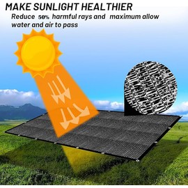 YLBFJXK 50% Black Shade Clothp, with Reinforced Grommets Outdoor Shade Cloth for Greenhouse, Plants, Tomatoes, Pergola, Barn Kennel,Patio Sunshad Garden and Chicken Coops Shade Cloth 10ftx20ft