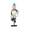 Metal Decorative Figure with Bicycle Penguin