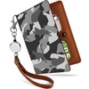 Pretimo Pass Case, Commuter Passcase, Reel, Cute, Cat, Camouflage, Black,