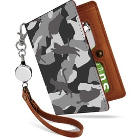 Pretimo Pass Case, Commuter Passcase, Reel, Cute, Cat, Camouflage, Black, Animal Pattern, Bi-fold, Invisible Shape, Stylish, Women's, Cat, Camouflage, Black, Cat Camouflage Black