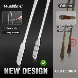 Walfos Kitchen Tweezers - Cooking Tweezers Tongs, 8", 10" & 12" Professional Chef Stainless Steel Tweezers for Cooking, Roasting, Dessert, BBQ, Decorating Dishes and Serving, Set of 3