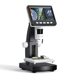 JESWO Microscopio LCD Digital, Microscopio de 4.3 Pulgadas, Aumento 1000X, Mesa elevadora Ajustable para la Mejor observación