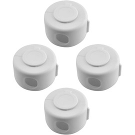 STOBAZA Cubierta Perilla Puerta Hogar, 4 Piezas PP Color Claro Puerta de Seguridad Bebé Cubierta de Pomo de Puerta, se Ajusta a Pomos Esféricos, Diseño Discreto