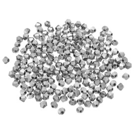 PATIKIL 250pcs 6mm Bicone Glass Crystal Beads, Faceted Glass Spacer Beads for Jewelry Making Bracelet Necklace Earrings DIY Suncatcher Craft, Silver Tone