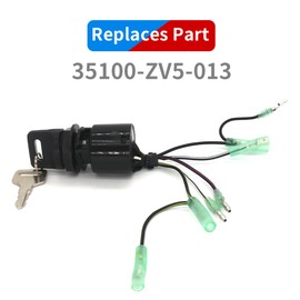 QuickMarine 35100 ZV5 013 Boat Main Switch Ignition Key Assembly for Honda 115-225 HP Outboard Motors Control Box Replaces 35100-ZV5-013 35100ZV5013
