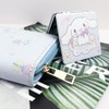 Kawaii White Dog Wallet with A Mirror and Stickers, ID
