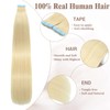 Lveyan Tape In Hair Extensions Invisible PU Seamless Skin Weft