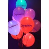 10 Floating LED Lighted Extra-Large Size Latex Balloons With Congratulations