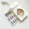 24Pcs Medium Press on Nails Square Fake Nails with Brilliant