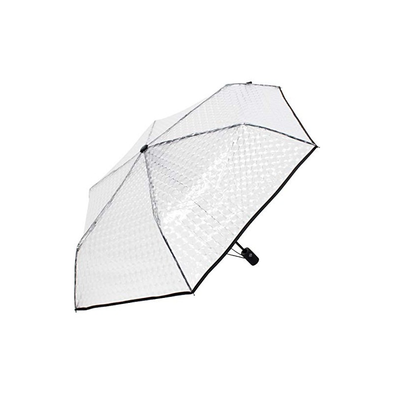 iX-brella Pocket Umbrella Transparent with Lens Effect and Coloured Handle