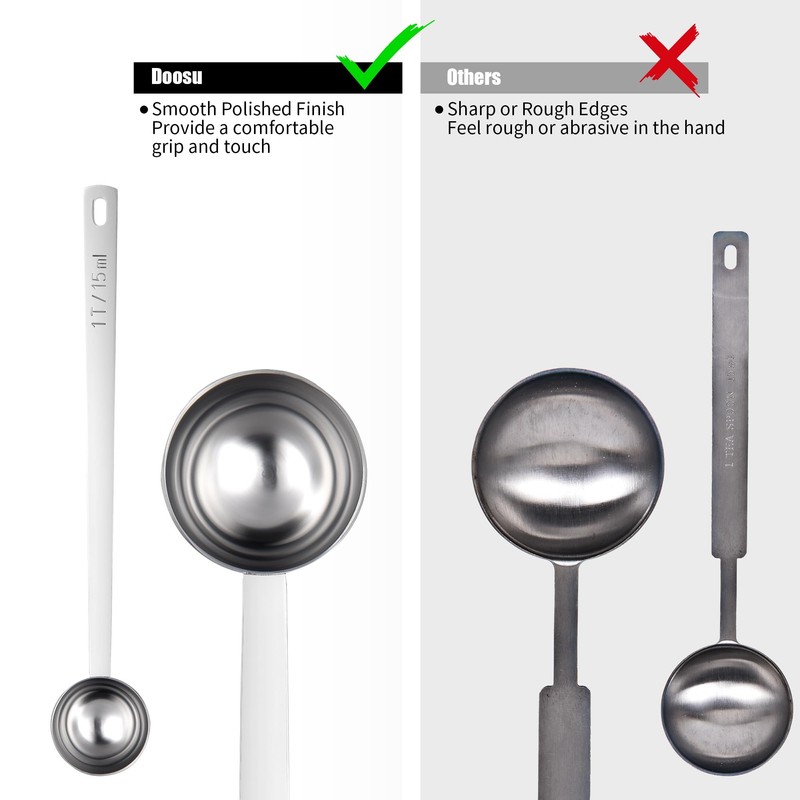 18/8 Stainless Steel Coffee Scoop, Doosu Food-Grade Extended Coffee Beans