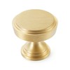 KOPPALIVE 10-Pack Solid Brass Kitchen Cabinet Knobs, Modern Gold Drawer