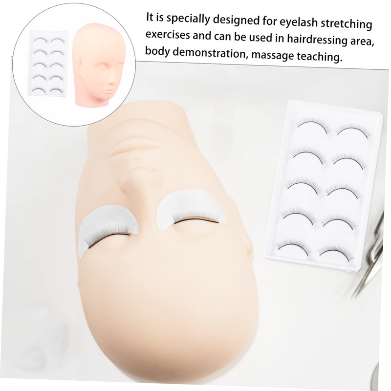 TOVINANNA 1set Practice Kit for Eyelash Extensions Lash Mannequin Head