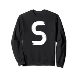 Creative Bold White Letter S - Design - Alphabet - Marker Sweatshirt