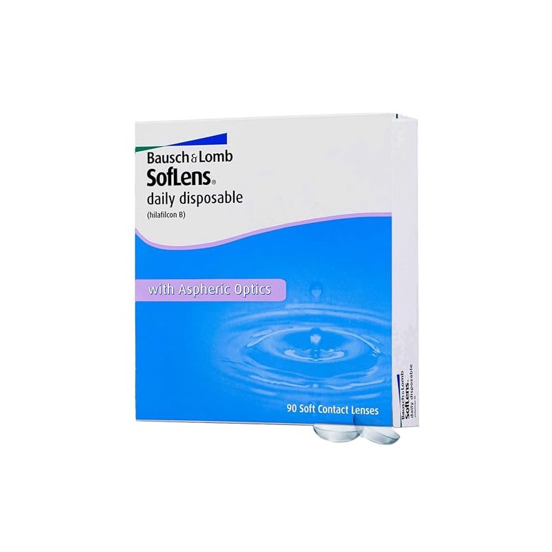 Bausch + Lomb SofLens Daily Disposable Tageslinsen, sphärische Kontaktlinsen, weich,