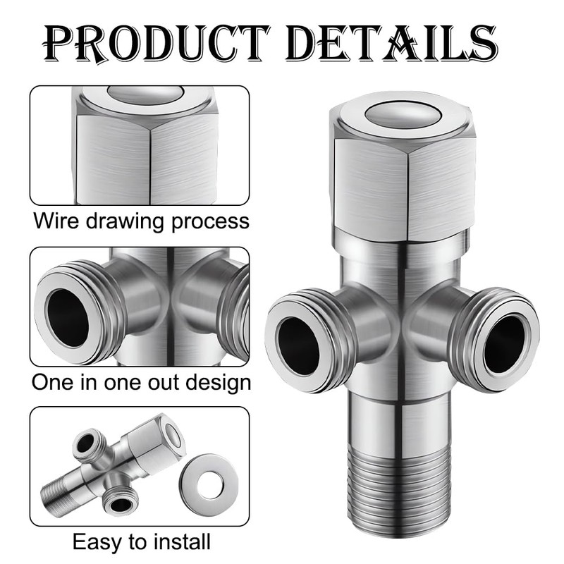 1 x angle valve, 1/2 inch, universal angle valve with