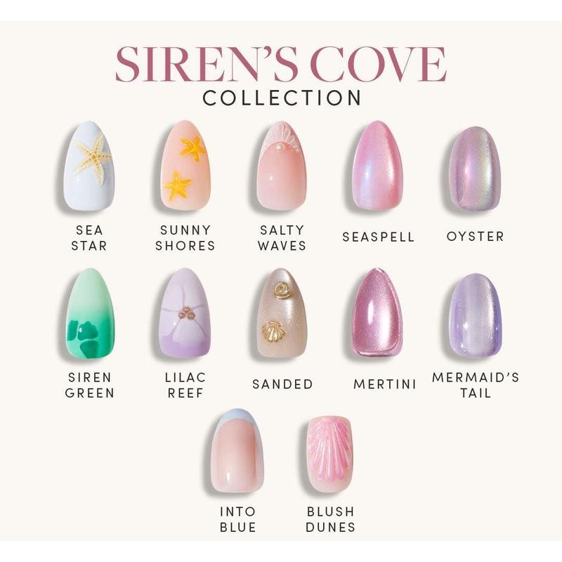 Glamnetic Siren's Cove Press On Nail Collection:_Oyster