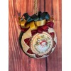 J&L Designs Quilted Christmas Ornament With Santa & Snowman Handmade