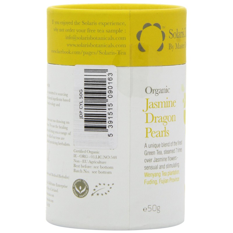 Solaris Tea Organic Loose Whole Leaf Jasmine Dragon Pearls 50