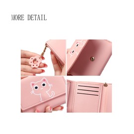 Eterspr Women's Purses, Women's Cartoon Cat Purse, Portable Purse with Key Ring, Coin Bag for Travel, Gifts for Girlfriends (Pink), pink, No