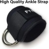 FYYTONE Ankle Strap(Pair) for Cable Machine, Cuff Kickbacks, Leg Black