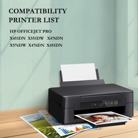 971XL 970XL Ink Cartridge High Yield Replacement for HP 970XL Ink Cartridges Combo Pack Compatible with OfficeJet Pro X576dw X476dw X476dn X551dw X451dn X451dw Printer, 4 Pack 971 970 Ink