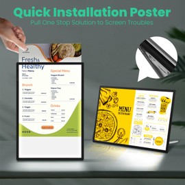 Puega 11x17 LED Sign Holder Backlit Poster Advertising Menu Display Stand for Posters, Menus, Photos