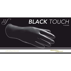 Hercules Sägemann Special Protective Gloves for Hairdressers Black Touch Size M Pack of 10 100% Natural Latex