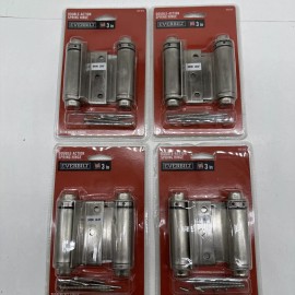 Everbilt Lot of 4 Everbilt 3'' Satin Nickel Finish Door Double Action Spring Hinges