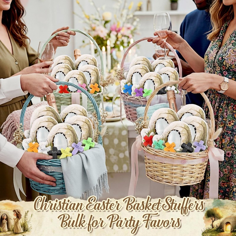 12 Sets Christian Easter Basket Stuffers Resurrection Bulk Easter Eggs