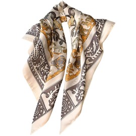 prinfantasy Women's Silk Feel Scarf, Headscarves, Neckerchief, Women's Elegant Silk Scarf, Business Silk Scarf, Bandana, Handkerchief, Neck Wrist Packaging, M070072