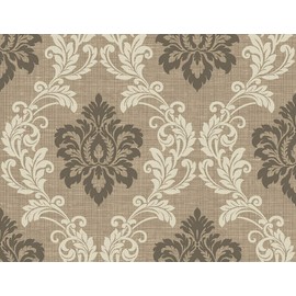 Kenneth James 2765-BW40101 Adela Twill Damask Wallpaper, Light Brown