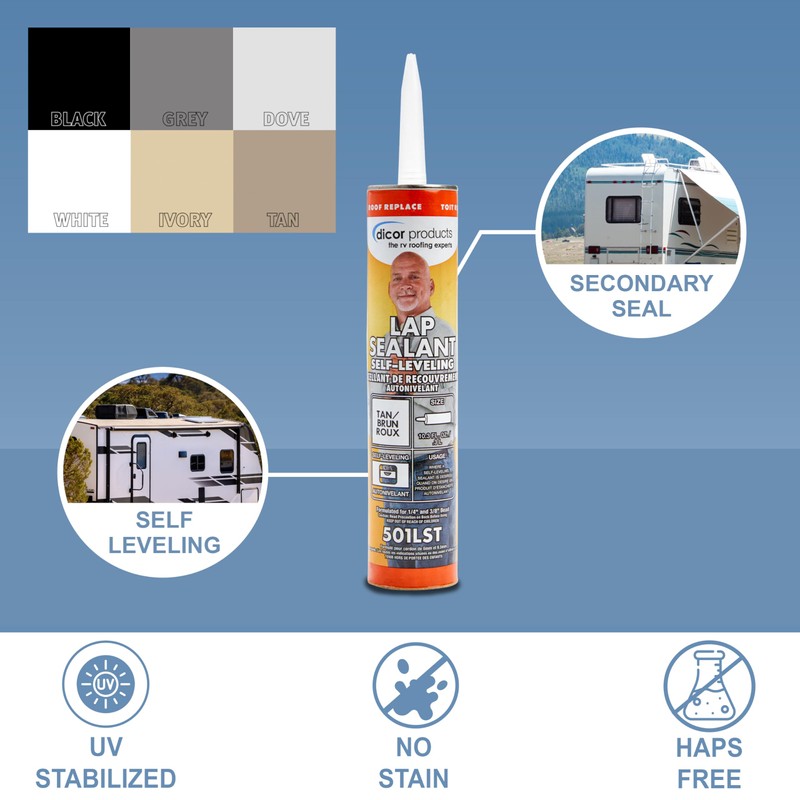 Dicor 501LST-1 HAPS-Free Self-Leveling Lap Sealant for Horizontal Surfaces -