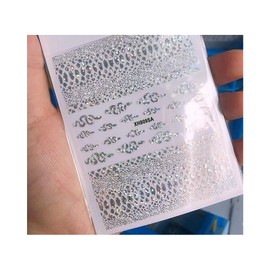 Snake Snake Nail Decals Stickers Xh809Sa Laser Silver Nail Wraps Art Stickers Manicure Supplies for Women for Home Nails Full Long Lasting Easy Apply and Remove