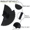 Grantop 4 Pcs Black Folding Hand Fan Set, Silk Fabric