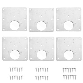 Hinge Repair Plate with Screws,Stainless Steel Kitchen Cupboard Door Cabinet Hinge Repair Plate with Holes (6 Pieces)