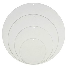 EH Design Round Acrylic Glass Pendant Diameter 200 x 2 mm Transparent with Hole for Hanging